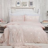 Super zachte fleece dekbedovertrek stars blush / 1-persoons