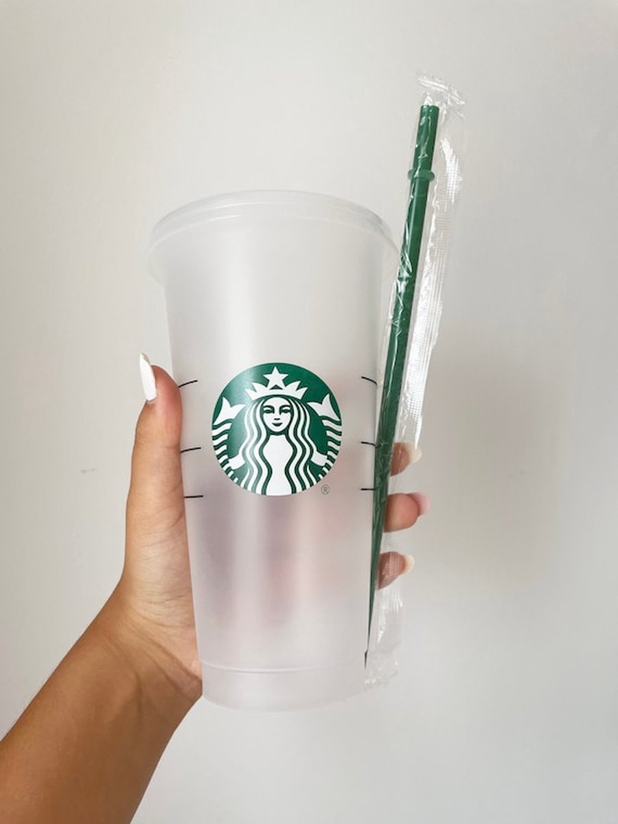 Starbucks Beker - Drinkbeker - Met Rietje en Deksel - Herbruikbaar-  ijskoffie beker-... | bol.com