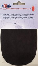 Pronty - 2 opnaaibare suede superflex kniestukken en elleboogstukken - zwart - black - patches opnaaibaar