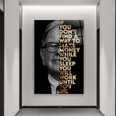 Wallyard - Glasschilderij Warren Buffett - Wall art - Schilderij - 40x60 cm - Premium glass - Incl. muur bevestiging