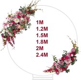 Carefree- Rond Rozenbogen - Bruiloft decoratie - bruiloft boog - Backdrop frame - Rozenboog - decoratieve rekwisieten - bloem rekken - voor bruiloft verjaardag en afstudeerfeest - wit -2.4M