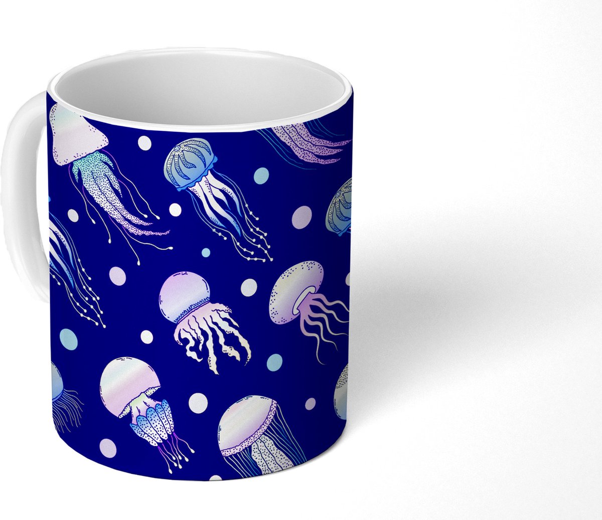 Mok - Koffiemok - Kwallen - Neon - Patronen - Regenboog - Mokken - 350 ML - Beker - Koffiemokken - Theemok