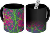Magische Mok - Foto op Warmte Mokken - Koffiemok - Panterprint - Ketting - Neon - Design - Magic Mok - Beker - 350 ML - Theemok