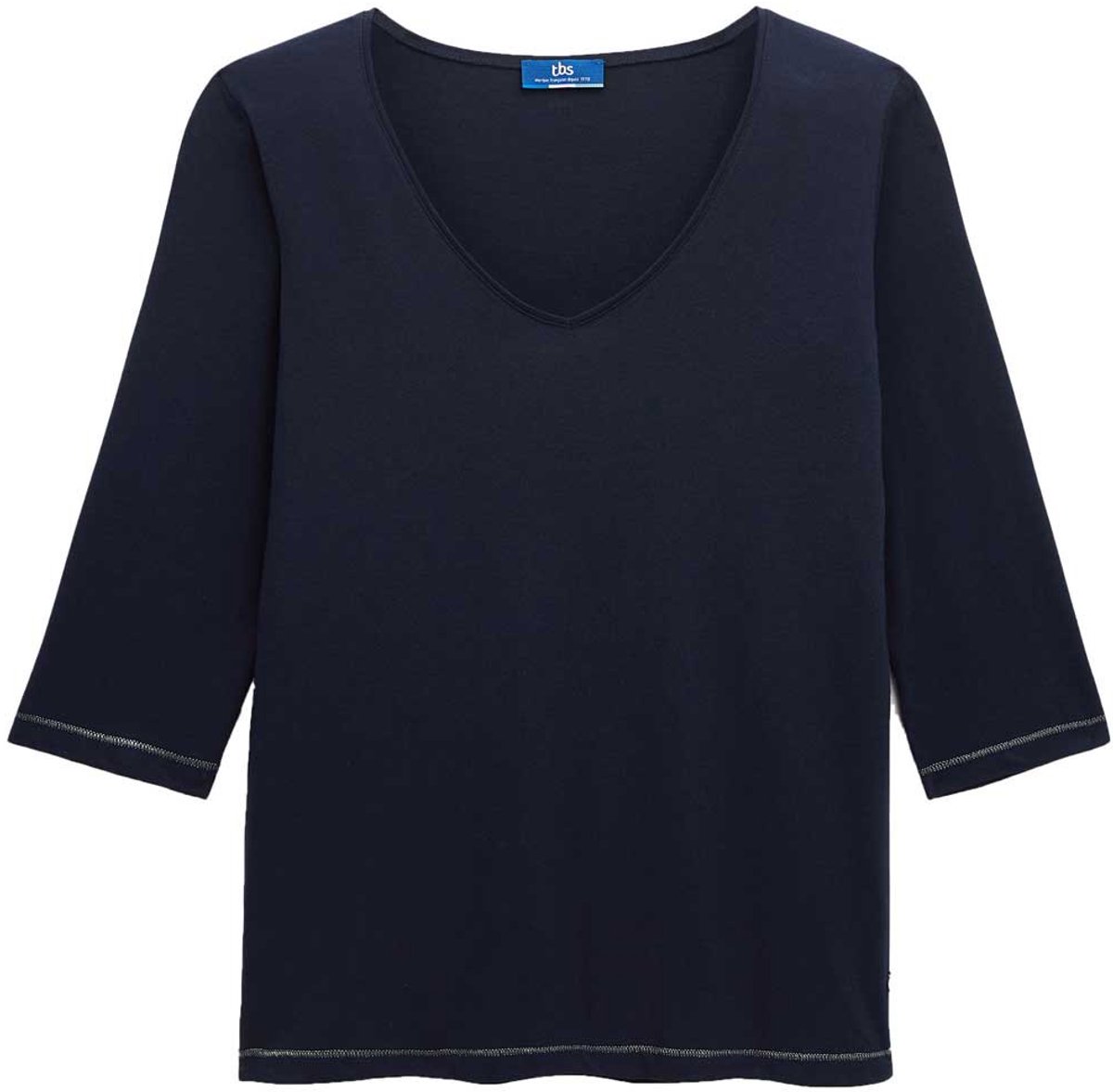 Tbs Maudetee T-shirt Met 3/4 Mouw Blauw M Vrouw
