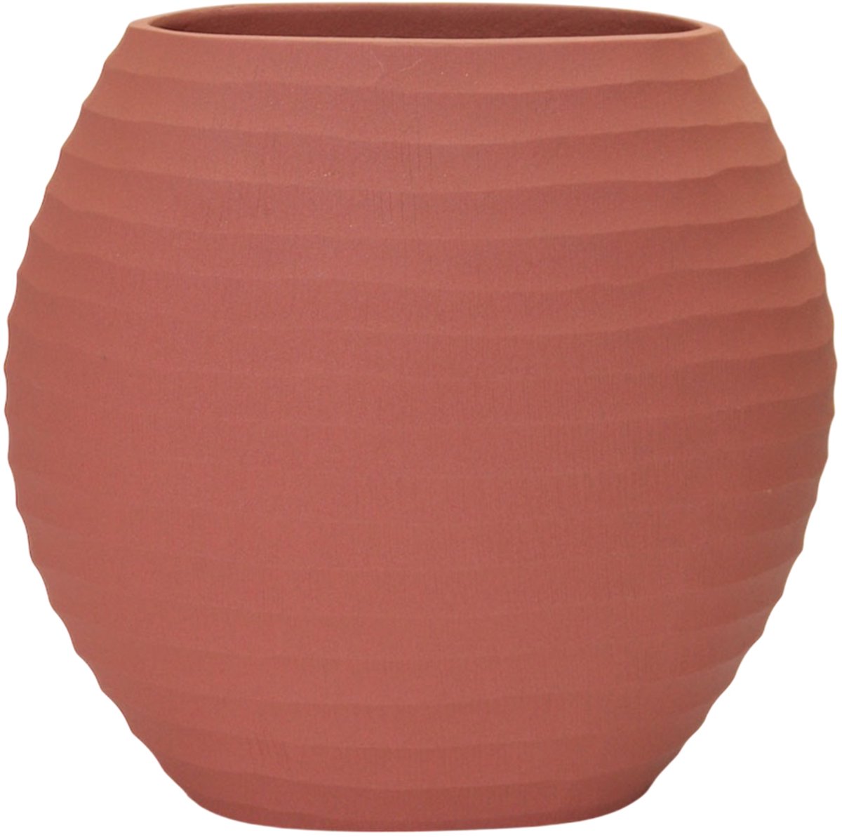 by Mooss - Paudar - Vaas - Planter - Bloempot - Terra - 25 x 24 cm - Vensterbank vaas - Metaal - Terracotta