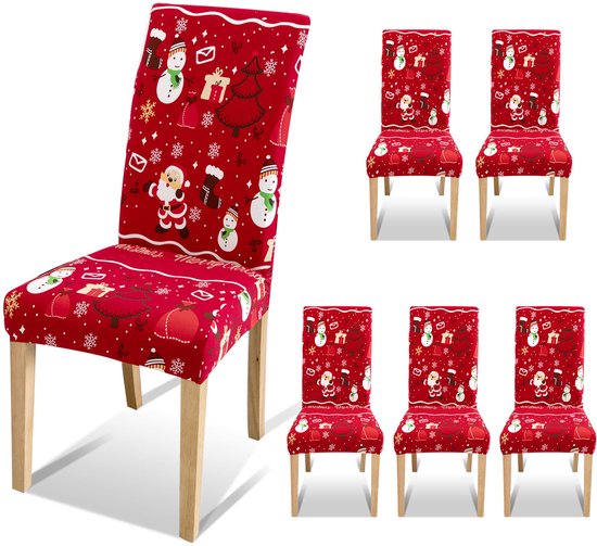 Housses de siège extensibles, universelles et modernes pour Noël (lot de 6)