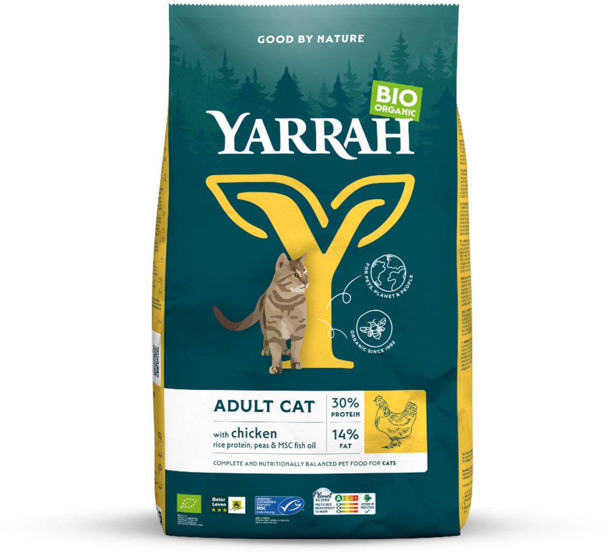 10kg Yarrah Bio met Kip Kattenvoer droog
