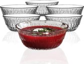 Bols en Verres LAV Alinda 215 ml (7 1/4 oz) Set de 6 | Bols de crème glacée Live Comfy Dessert | Bols d'apéritifs à salade | Bols à sauces et verres à collation | Ensemble de bols en Verres empilables et lavables au lave-vaisselle