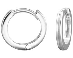 Joy|S - Zilveren oorringen - 10 mm / 1.6 mm - klap scharnier sluiting - sterling zilver 925 - basic oorbellen - kinderoorbellen - t36