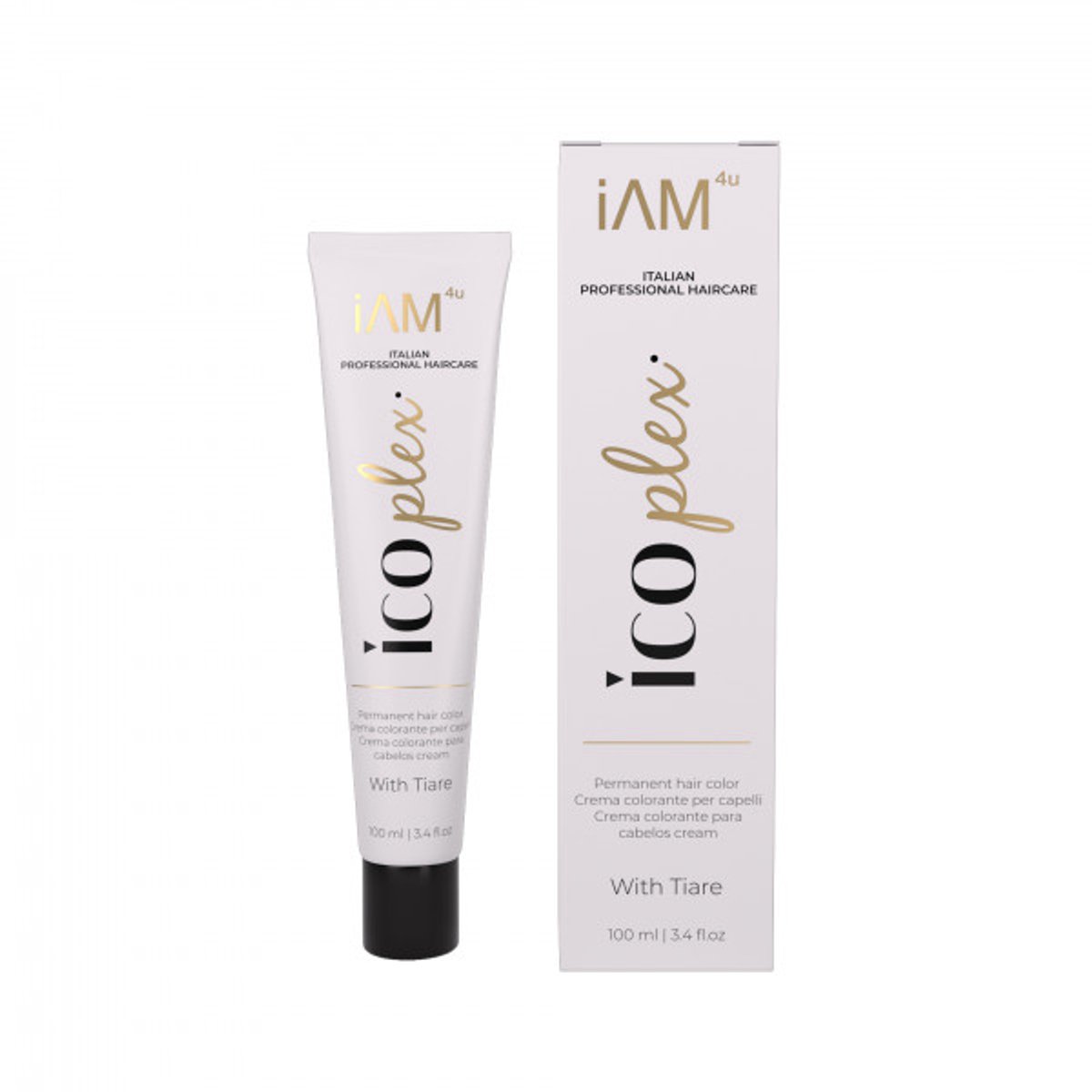 Permanente haarverfcrème iAM4u iCOplex 8.1 Ash Natural Light Blonde - 100 ml