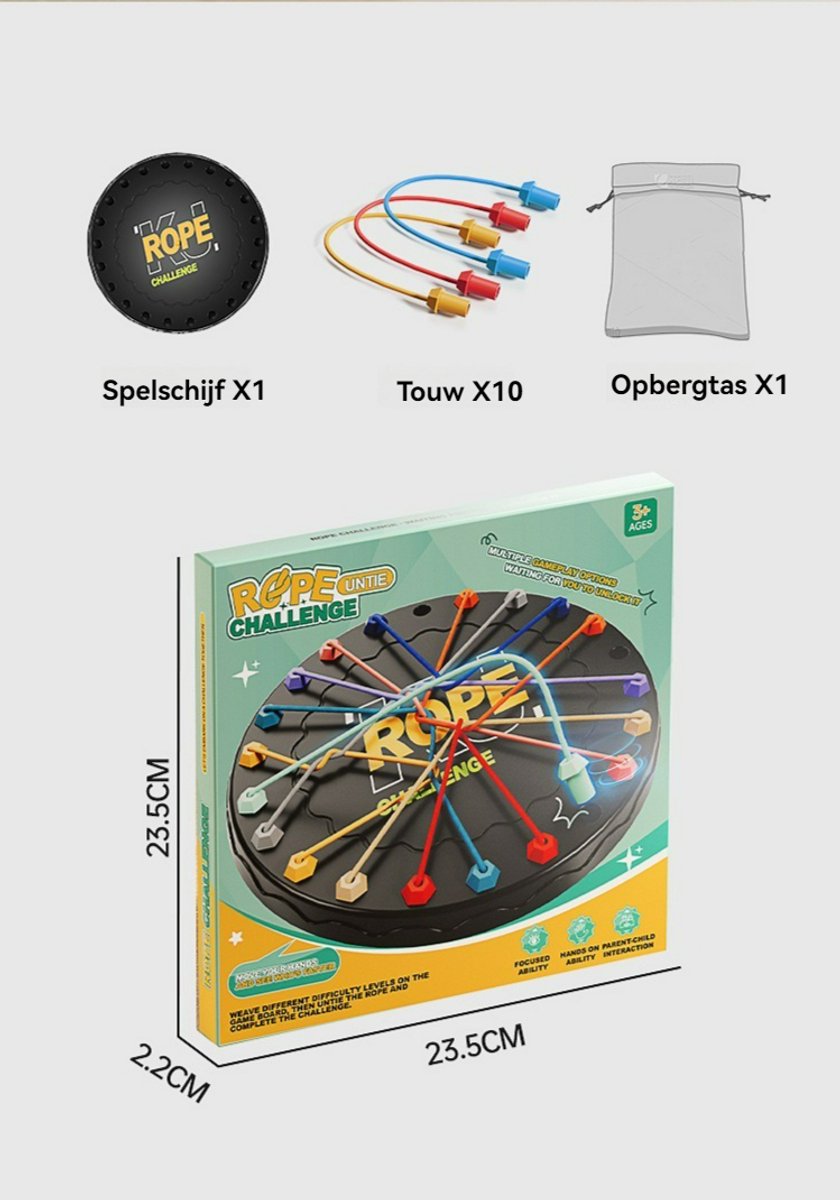 Kettingdriehoekschaakspel met elastiekjes, een bordspel voor het hele