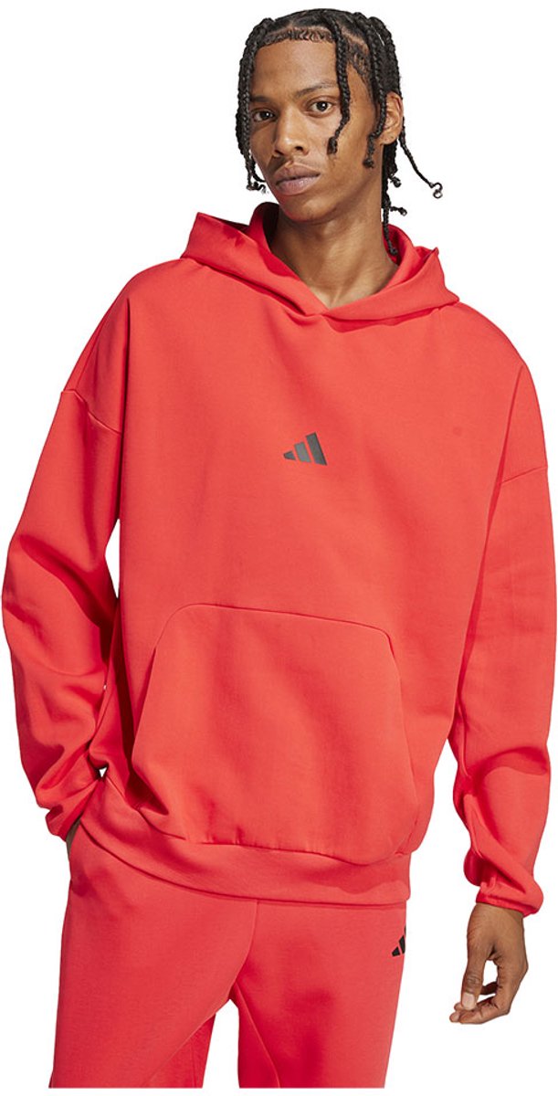 Adidas Future Icons Small Logo Hoodie S Regular Man Pure Ruby