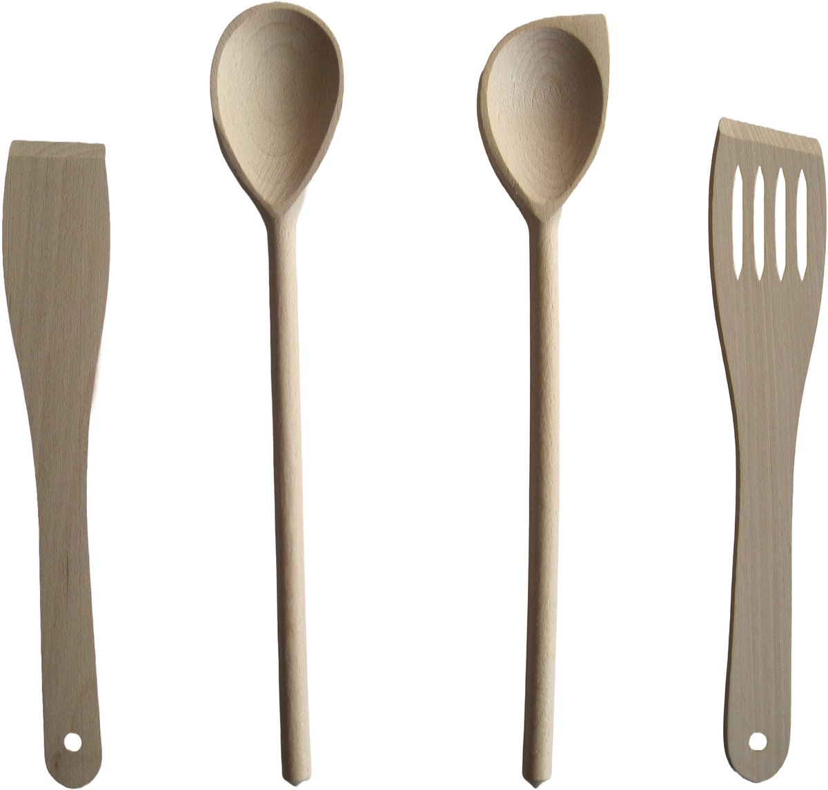 Houten Kookgerei Voor De Keuken, Set Van 4 Kookgereedschap Met Antiaanbaklaag Houten Kooklepels En Spatels Houten Lepels Natuurlijk Teakhouten Utensi