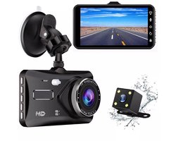 Generieke geavanceerde touchscreen dashcam-bundel - 1080P Full HD, 170° groothoeklens, achteruitrijcamera inbegrepen voor naadloze opname, zwart（Met 8G geheugenkaart）