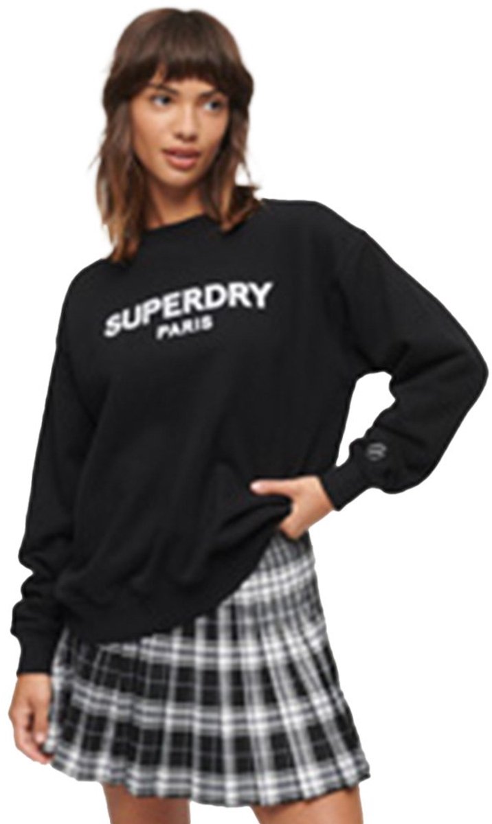 Superdry Sport Luxe Loose Sweatshirt XS Vrouw Zwart