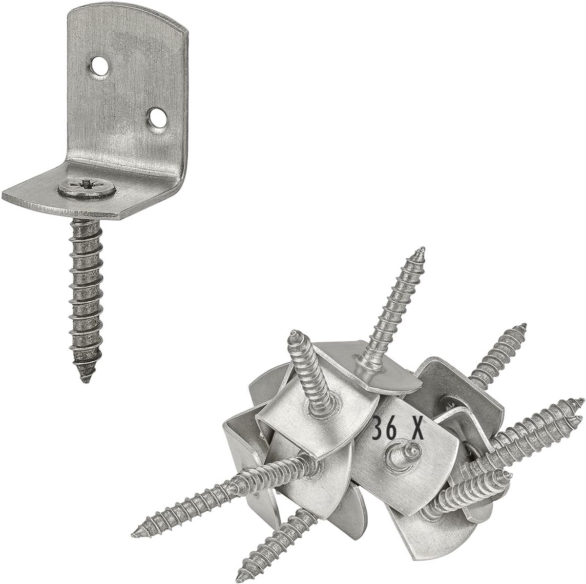 siwitec rieten hekwerkbeslag 32 x 30 x 38 mm, roestvrij staal (V2A), 36 stuks