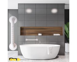 Verstelbare leuningen, antislip textuur, wit roestvrij staal, badkamerleuningen, hulp voor ouderen en zwangere vrouwen, moderne woning