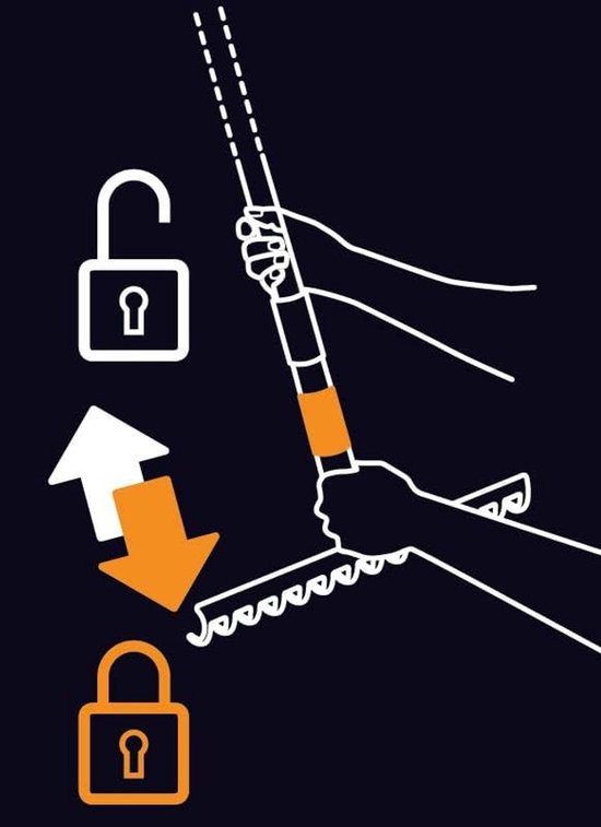 Fiskars Quikfit™ hark - Tuinhark - Opzetstuk - 14-tanden van Carbonstaal - 20,5 cm