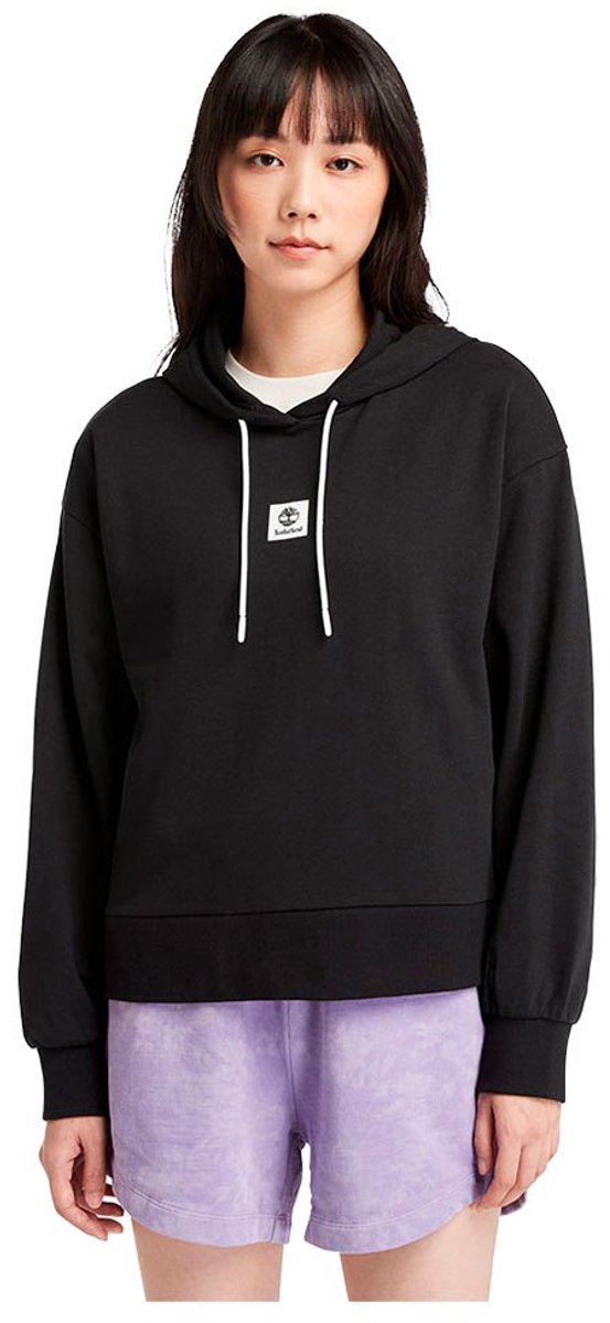 Timberland Stack Logo Loop Back Hoodie XL Vrouw Zwart