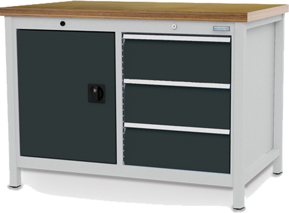 Bedrunka+Hirth Box-type werkbank breedte 1.200 mm R 18-24 3x lade...