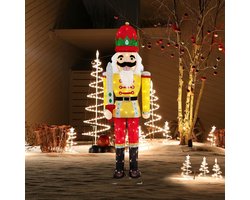Figurine de Noël Casse-Noisette COSTWAY, grande décoration de Noël illuminée XXL, 166 cm, avec éclairage LED, pour l'extérieur et l'intérieur