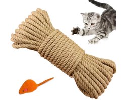 Elkuaie Sisal Rope for Cat Trees - Cat Scratching Post Replacement Rope - 6mm Dik, 10 Meter Lengte - 1 Rol - Voor Kattenmeubels Beige