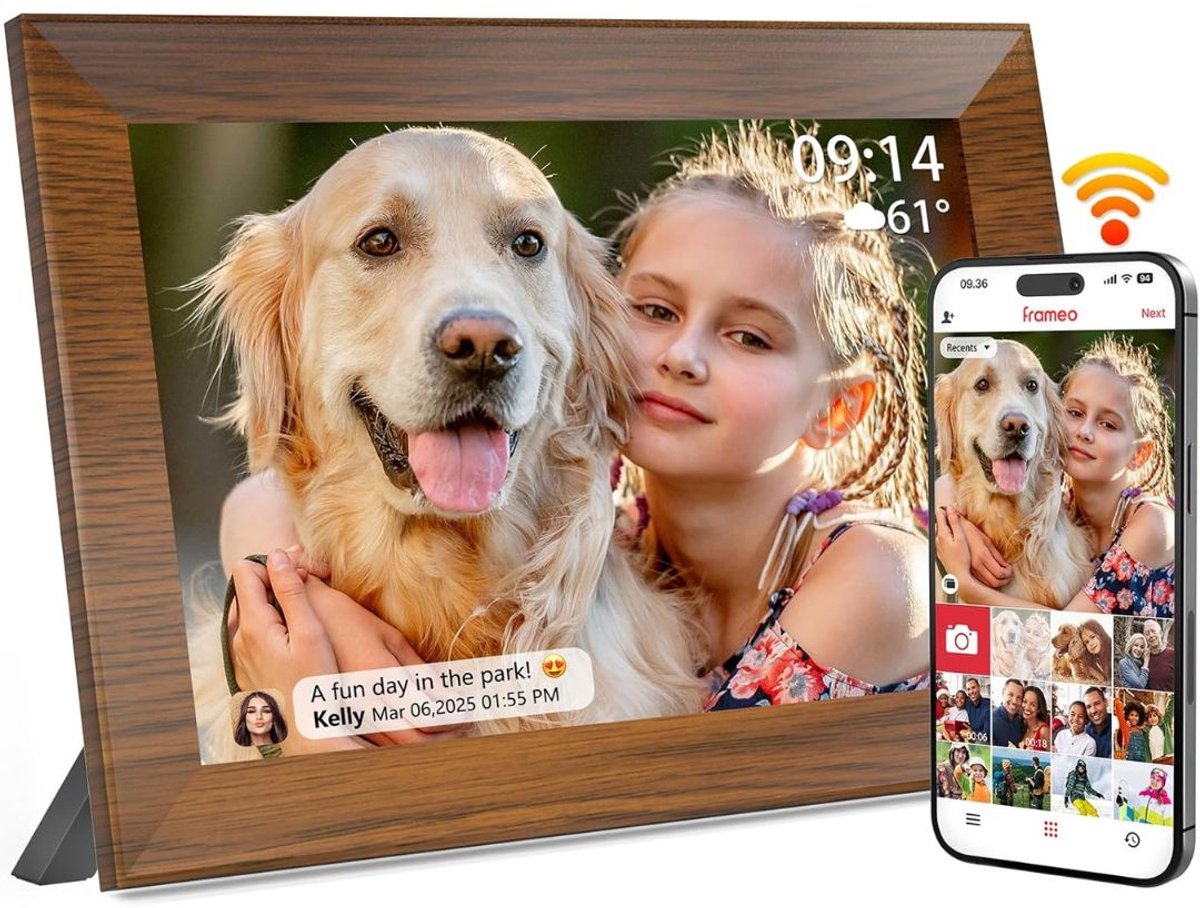 Digitale Fotolijst met Wifi - Fotolijsten - Frameo App - HD Kwaliteit -
