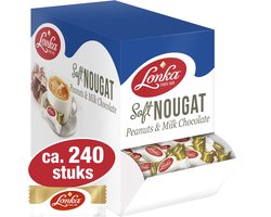 Lonka Nougat melkchocolade & peanut - per stuk verpakt - box a 2,57kg