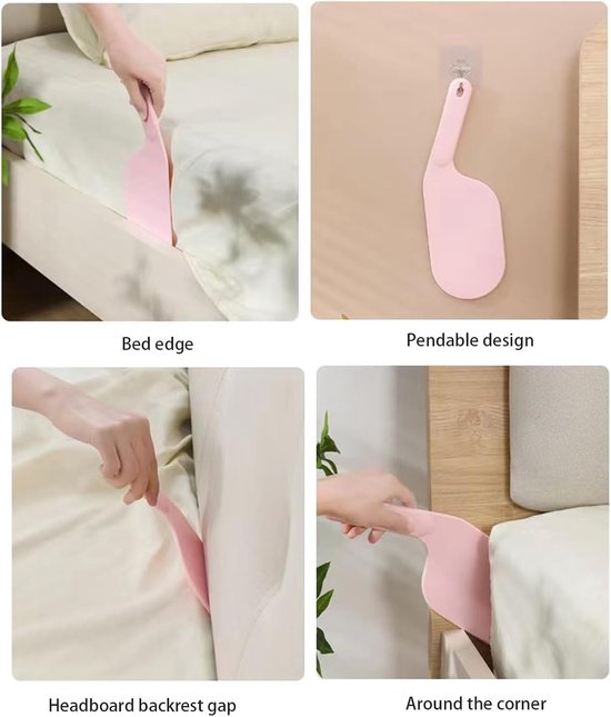 Til uw matras nooit meer op! Lakenvouwer - Matraslifttool, gemakkelijk lakens verwisselen, optillen en vastzetten (2-pack - Roze) van EZLift — afbeelding 4