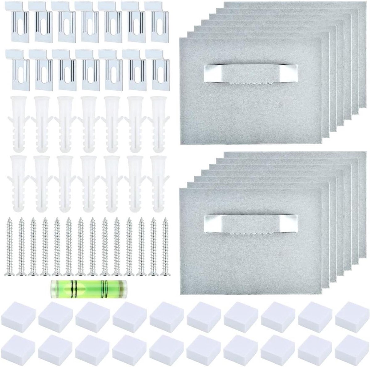 Allecto plus - Bevestigingsset voor foto's en spiegels aan de wand, 14 stuks kleerhangers, zelfklevend, tot 2,5 kg