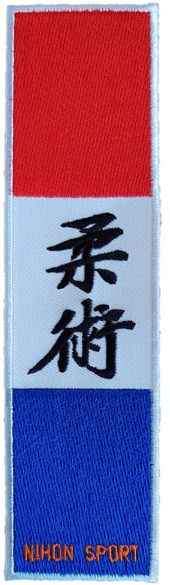 Geborduurde badge Jiu-Jutsu NL vlag Nihon Sport 4,5x17,5 cm