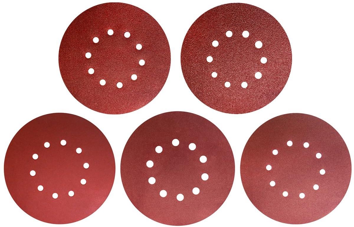 Allecto plus - Schuurpapier klittenband 225 mm P40/P80/P120/P180/P240 10 gaten rond voor droogbouwschuurmachine - excentrische schuurmachine - schuurgiraf.