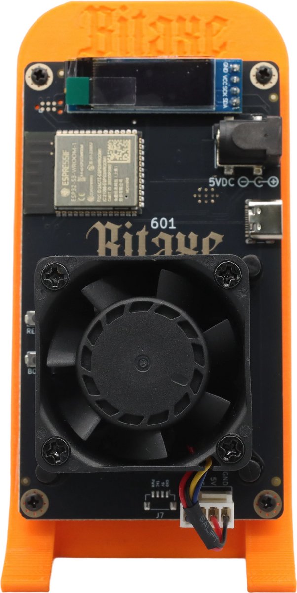 Bitaxe 601 Gamma - Inclusief Stand - EU Stekker - 1.2 TH/s - Bitcoin Mini Miner Kit - Versie 2025 - Oranje — cadeau in Cadeau-ideeën - foto 4