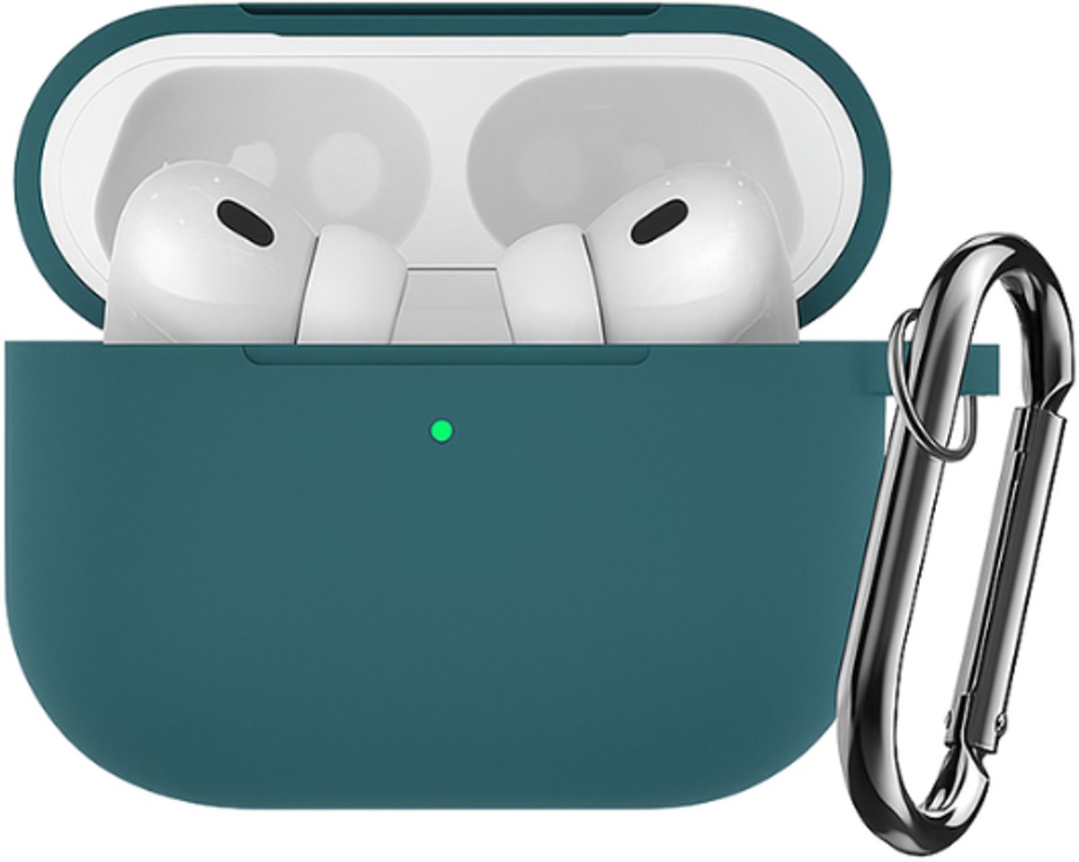 okido - Hoesje geschikt voor Airpods Pro 3 - Silliconen case voor Airpods - Donker Groen - Case geschikt voor Apple AirPods Pro 3 - Airpods hoes