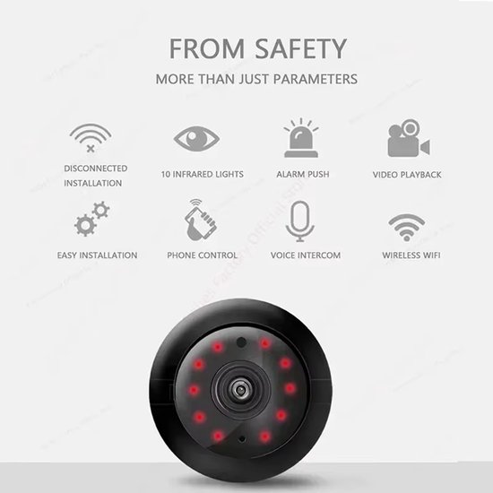 1080P HD Mini Wifi Beveiligingscamera - Draadloze IP Camera met Nachtzicht, Tweeweg Audio, Afstandsbediening - Smart Home Bewakingscamera, Wifi Camera, Mini Camera van Merkloos — afbeelding 4