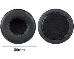 Universele ronde stereokoptelefoonhoes, schuimhoes, oorkappen, vervangingsaccessoires voor hoofdtelefoons-zwart 80mm