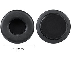 Universele ronde stereokoptelefoonhoes, schuimhoes, oorkappen, vervangingsaccessoires voor hoofdtelefoons-zwart 95mm