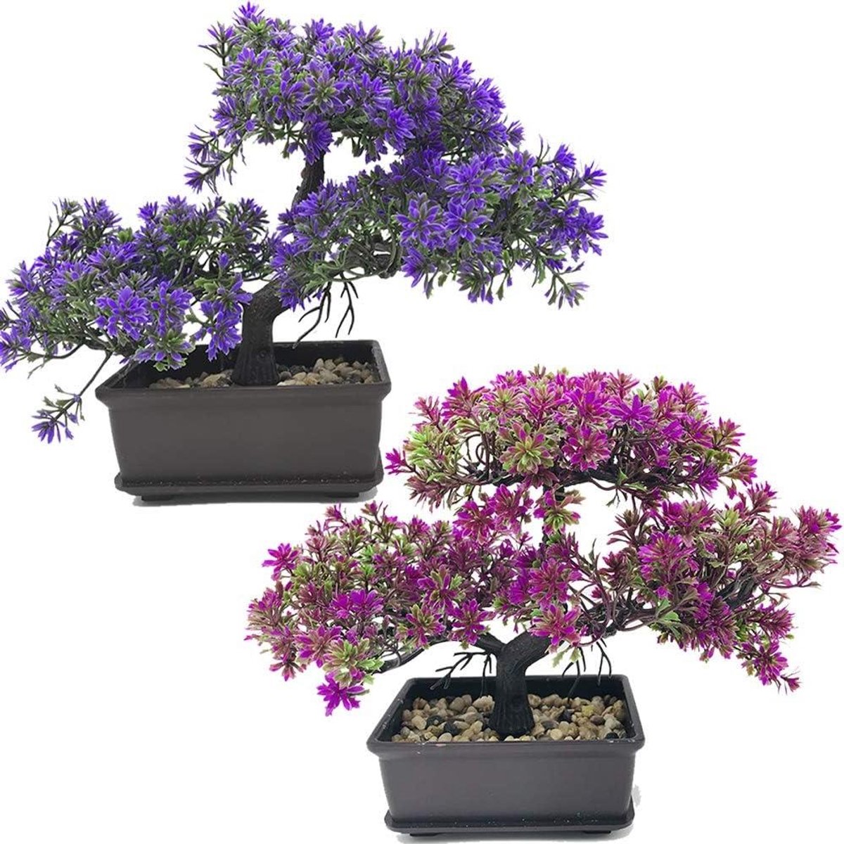 Allecto plus - Kunstmatige Bonsaiboom Kamerplanten voor Home Decoratie - Japanse Bonsai Boom in potten voor Kantoor en Vensterbank - Namaak-Plantendecoratie voor Zentuin Desktopdisplay.