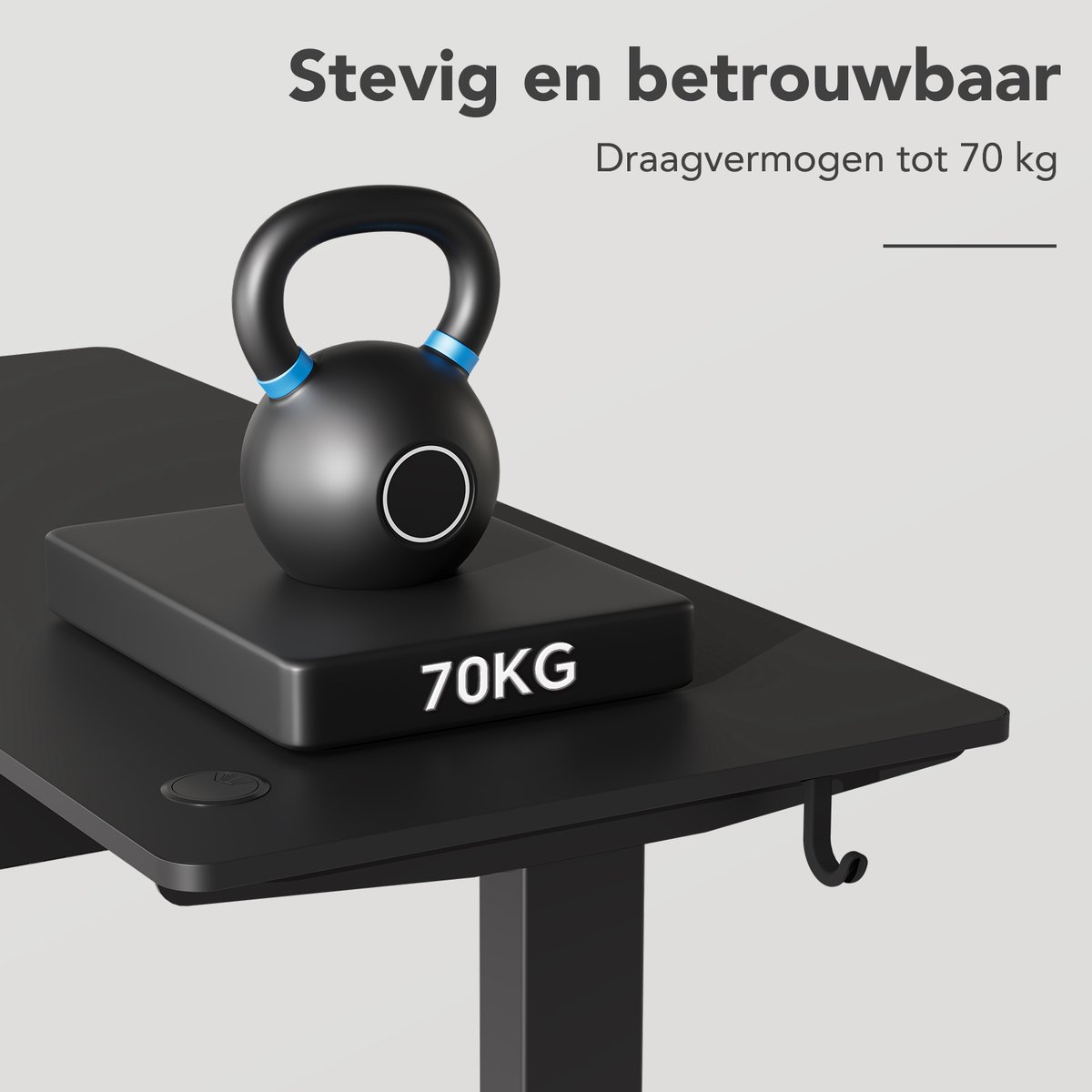 HOMAVO Zit-sta bureau 160x80 cm Elektrisch Verstelbaar Zwart thumbnail 2