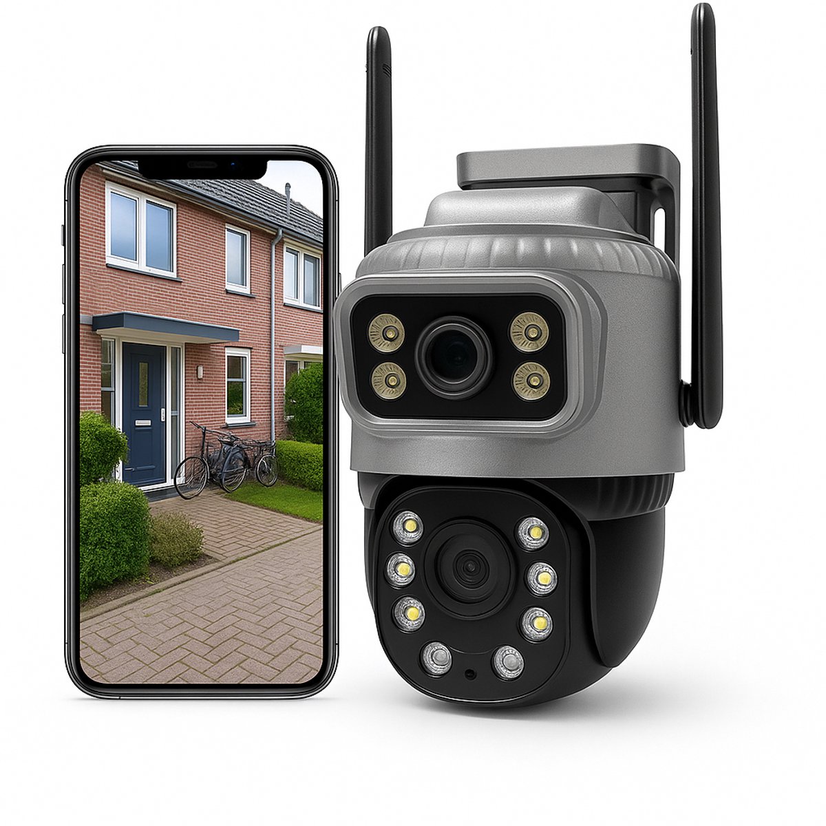 Narvie SC-20 Pro 4MP Beveiligingscamera – Draadloos – Buiten & Binnen – Nachtzicht – App bediening – WiFi 2.4GHz – Inclusief 32GB SD-kaart