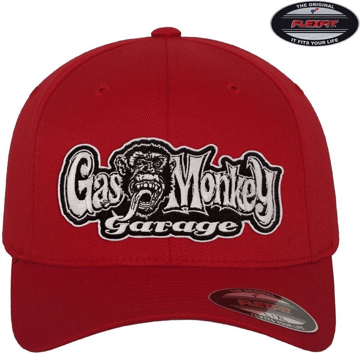 Gas Monkey Garage Flexfit Baseball Cap GMG-92-GMG9902-CB37 Red-S/M
