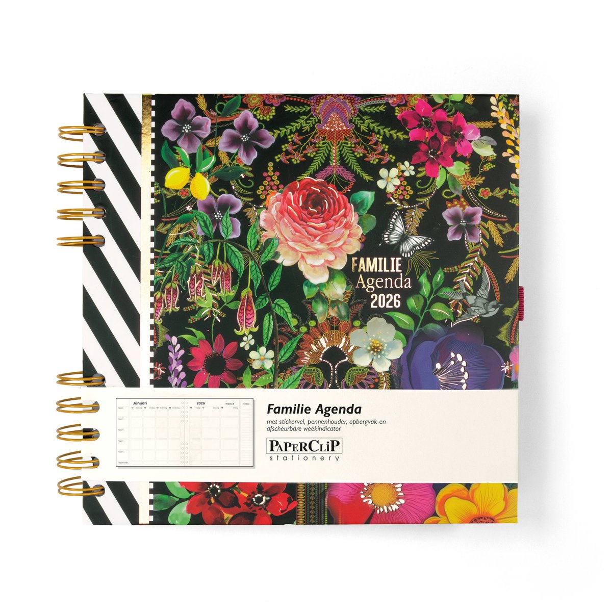 Melli Mello Jardin Exotique Familie Agenda 2026 - 20x20 cm - Luxe Bloemen & Goudfolie