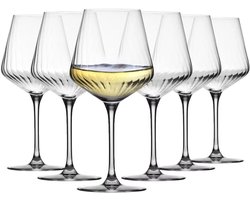 Krosno Chardonnay Wijnglazen Set Van 6 – 460ml / Totale Capaciteit 560ml – LUMI Kristalglas Voor Witte En Lichte Rode Wijnen – Elegant – Vaatwasserbestendig