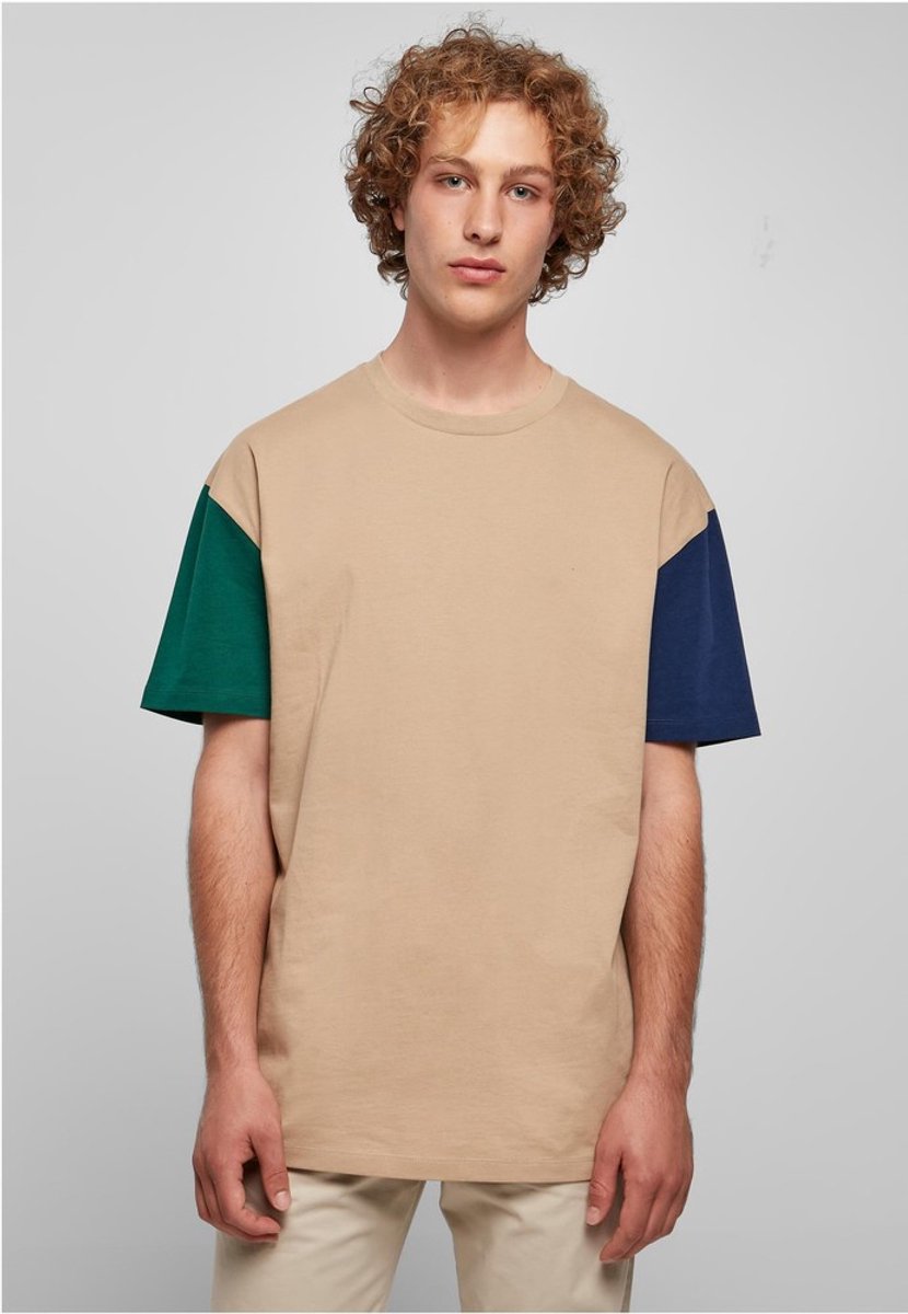 Urban Classics Organic Oversized Colorblock Heren T-shirt M Beige