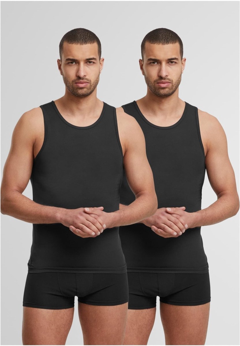 Urban Classics Bamboo Basic Tanktop Set van 2 Heren Tanktop – XXL Zwart