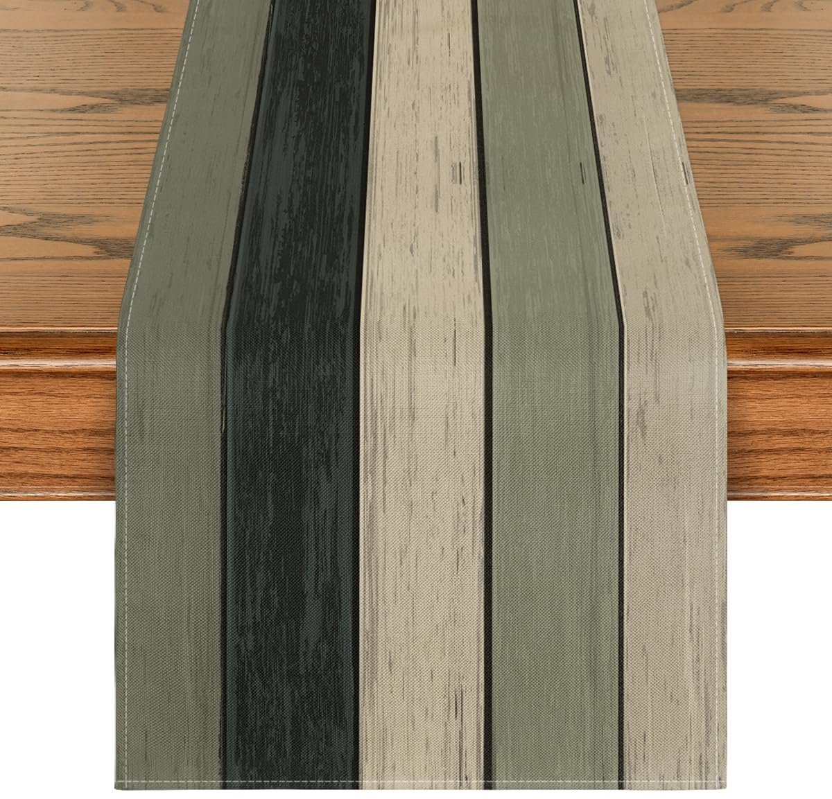 Tafelloper - Zwart Antiek Rustiek Hout Planken Design - Voor Keukentafel & Feestdecoratie Binnen - 40x180 cm