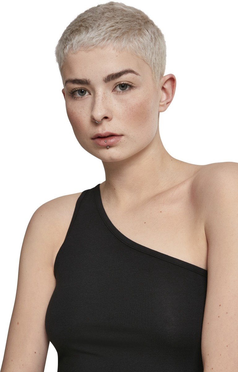 Urban Classics Asymmetric Dames Top – M Zwart