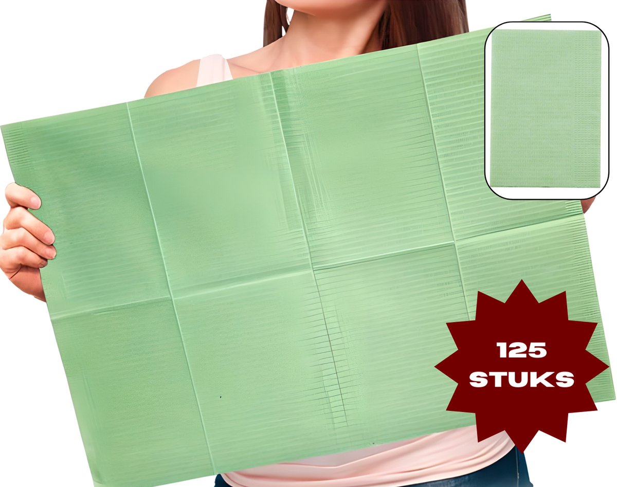 Hygostar - Dental Towels - Groen - Patiëntenservetten - 125 stuks