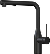 CECIPA Max Keukenkraan met Uittrekbare Uitloop - Keukenmengkraan - Handdouche met 2 straalsoorten - Uittrekbaar - Flexibele Slang - Zwart