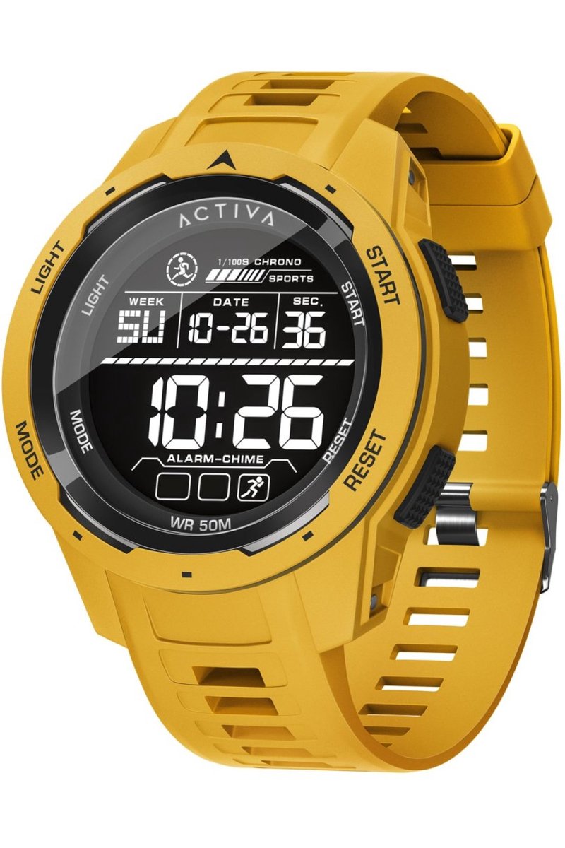 Activa x Invicta Digital ACW8105-003 Heren Horloge - Waterdicht - Digitaal - Quartz Uurwerk - Plastic met zwarte Wijzerplaat - 45mm